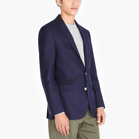 J. Crew Other - J. Crew Sports Jacket Dress Coat Blazer Dark Navy Gold Buttons Linen Boys 16 T